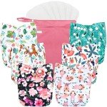 Wegreeco Adjustable Cloth Diapers with Inserts & Bag
