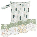 HappyFlute Adjustable Reusable Cloth Diapers Set