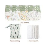 HappyFlute Adjustable Reusable Cloth Diapers Set