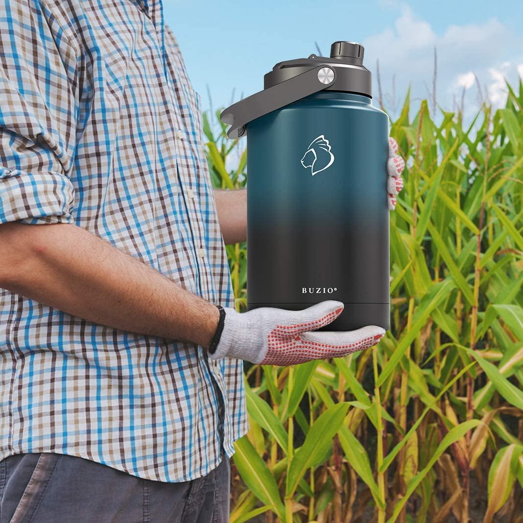Buzio Insulated Gallon Water Bottle for Hiking