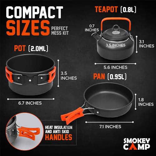 Compact 17-Pc Hiking Cookware Set