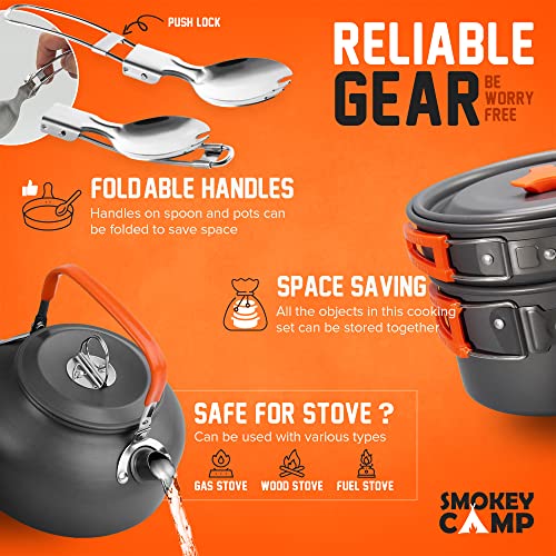 Compact 17-Pc Hiking Cookware Set