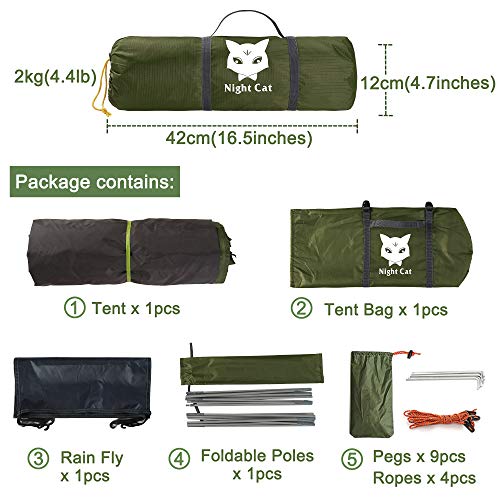 Lightweight Waterproof 2 Person Hiking Tent - Night Cat