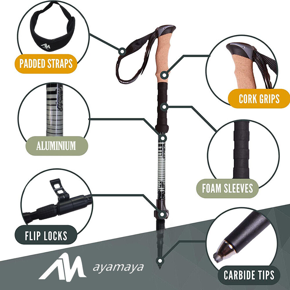 Ultralight Collapsible Hiking Sticks - Carbon / Alloy