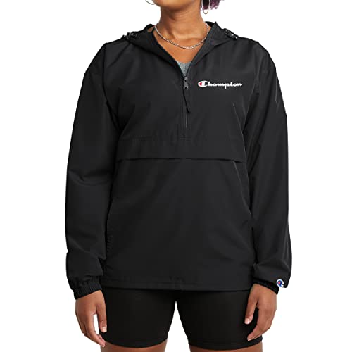 Women's Champion Packable Windbreaker Jacket, Black - Small/Medium