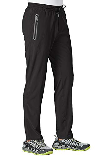TBMPOY Men's Lightweight Hiking Pants, Black L