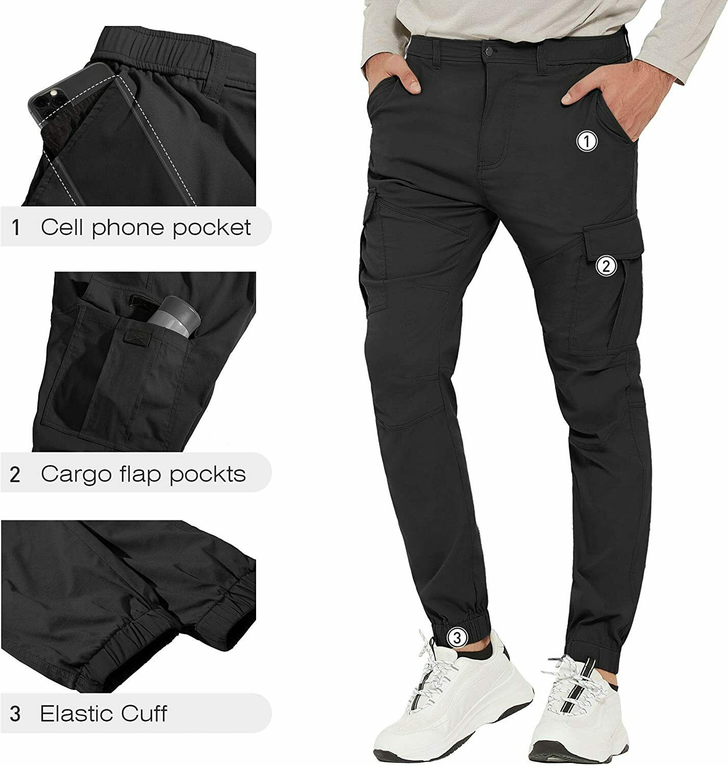 Stretch Waterproof Men's Cargo Hiking Pants