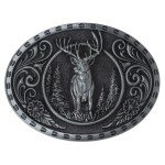Vintage Western Cowboy Deer Hunter Belt Buckle