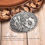 Antique Flower Engraved Western Belt Buckle