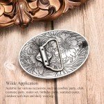 Antique Flower Engraved Western Belt Buckle