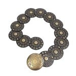 Boho Vintage Disc Belt with Metal Buckle
