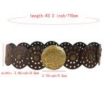 Boho Vintage Disc Belt with Metal Buckle