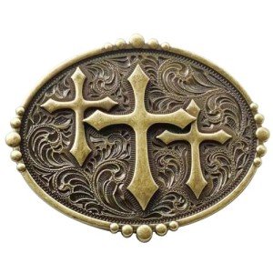 Vintage Western Cowboy Cross Belt Buckle