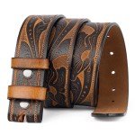 Vintage Leather Cowboy Belt Strap for Men