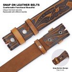 Vintage Leather Cowboy Belt Strap for Men