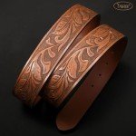 Vintage Western Leather Cowboy Belt Buckle