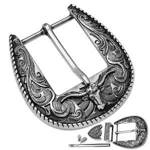 3 Vintage Western LongHorn Bull Belt Buckles