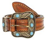 Turquoise Inlay Vintage Western Cowgirl Belt