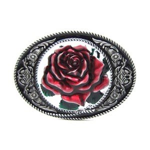 Vintage Floral Rose Belt Buckle for Cowgirls