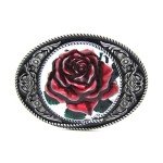 Vintage Floral Rose Belt Buckle for Cowgirls
