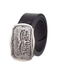 Levi's Black Leather Belt with Antique Buckle
