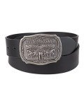 Levi's Black Leather Belt with Antique Buckle