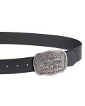 Levi's Black Leather Belt with Antique Buckle
