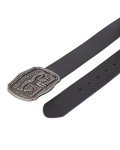 Levi's Black Leather Belt with Antique Buckle