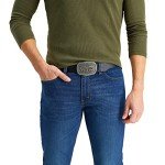 Levi's Black Leather Belt with Antique Buckle