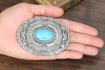 Vintage Cowboy Oval Turquoise Belt Buckle for Men