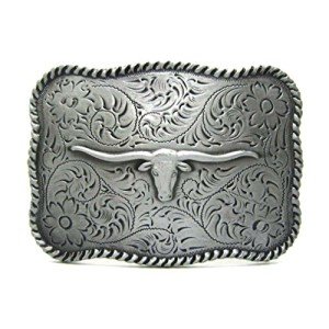 Vintage Western Cowboy Rodeo Cow Head Belt Buckle