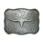 Vintage Western Cowboy Rodeo Cow Head Belt Buckle
