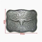 Vintage Western Cowboy Rodeo Cow Head Belt Buckle