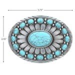 Vintage Western Cowboy Rodeo Turquoise Belt Buckle