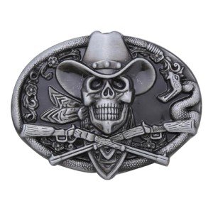 Vintage Western Skull Belt Buckle for Men & Women