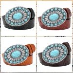 Vintage Western Cowboy Rodeo Turquoise Belt Buckle