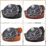 Vintage Western Skull Belt Buckle for Men & Women