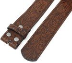 Vintage Leather Belt Strap with Western Embossing