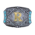 Vintage Turquoise Western Cowboy Belt Buckle