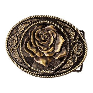 Vintage Bronze Rose Decorative Belt Buckle