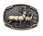 Patriotic Vintage Deer Belt Buckle for Men