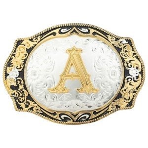 Vintage Western Cowboy Belt Buckle with Initials