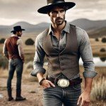 Vintage Western Cowboy Belt Buckle with Initials