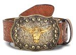 Vintage Floral Engraved Cowboy Belt Buckle