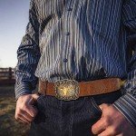 Vintage Floral Engraved Cowboy Belt Buckle