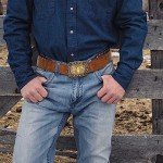 Vintage Floral Engraved Cowboy Belt Buckle