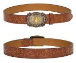 Vintage Floral Engraved Cowboy Belt Buckle