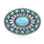 Vintage American Western Cowboy Turquoise Belt Buckle