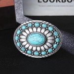 Vintage American Western Cowboy Turquoise Belt Buckle
