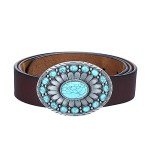 Vintage American Western Cowboy Turquoise Belt Buckle